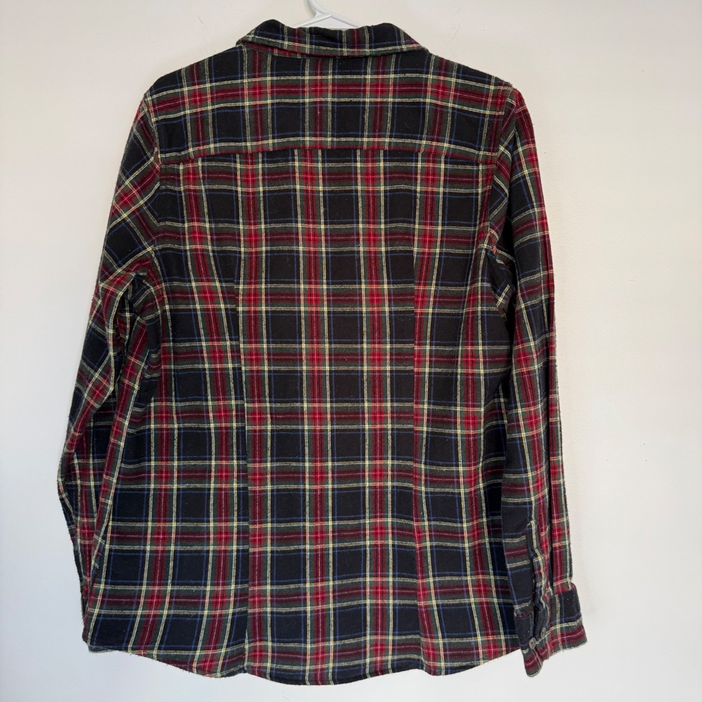 LL Bean Men's Flannel Button Down Shirt Large Slightly Fitted Scotch Plaid Cabin - Picture 4 of 11
